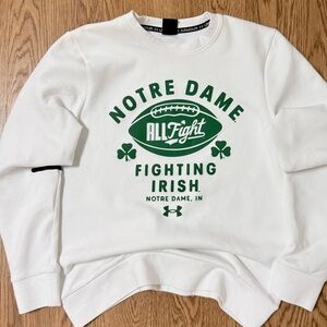 Under Armour Notre Dame White & Green Fighting Irish All Fight Swestshirt